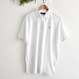 Ashworth White Golf Polo Shirt Men’s Large Classic Fit Cotton Blend Short Sleeve